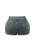 Bring It Back Vintage Belted Denim Skort